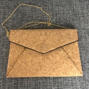 Cork Clutch Purse with gold magnetic closure